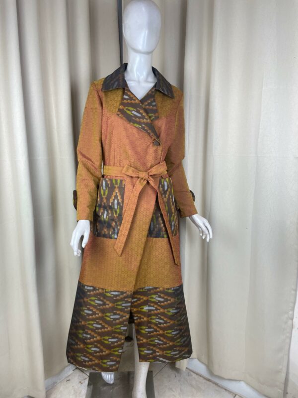 Long Coat Tenun - Gambar 2