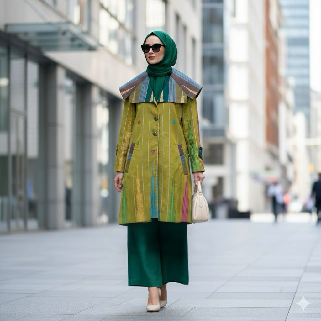 Outerwear Tenun Bordir Pucuk