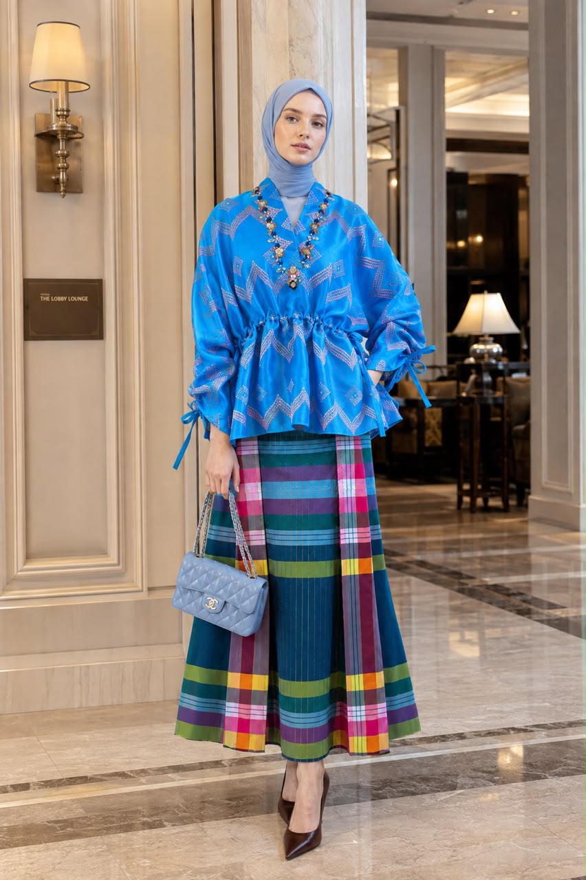 Baju Bodo Crinkle Biru