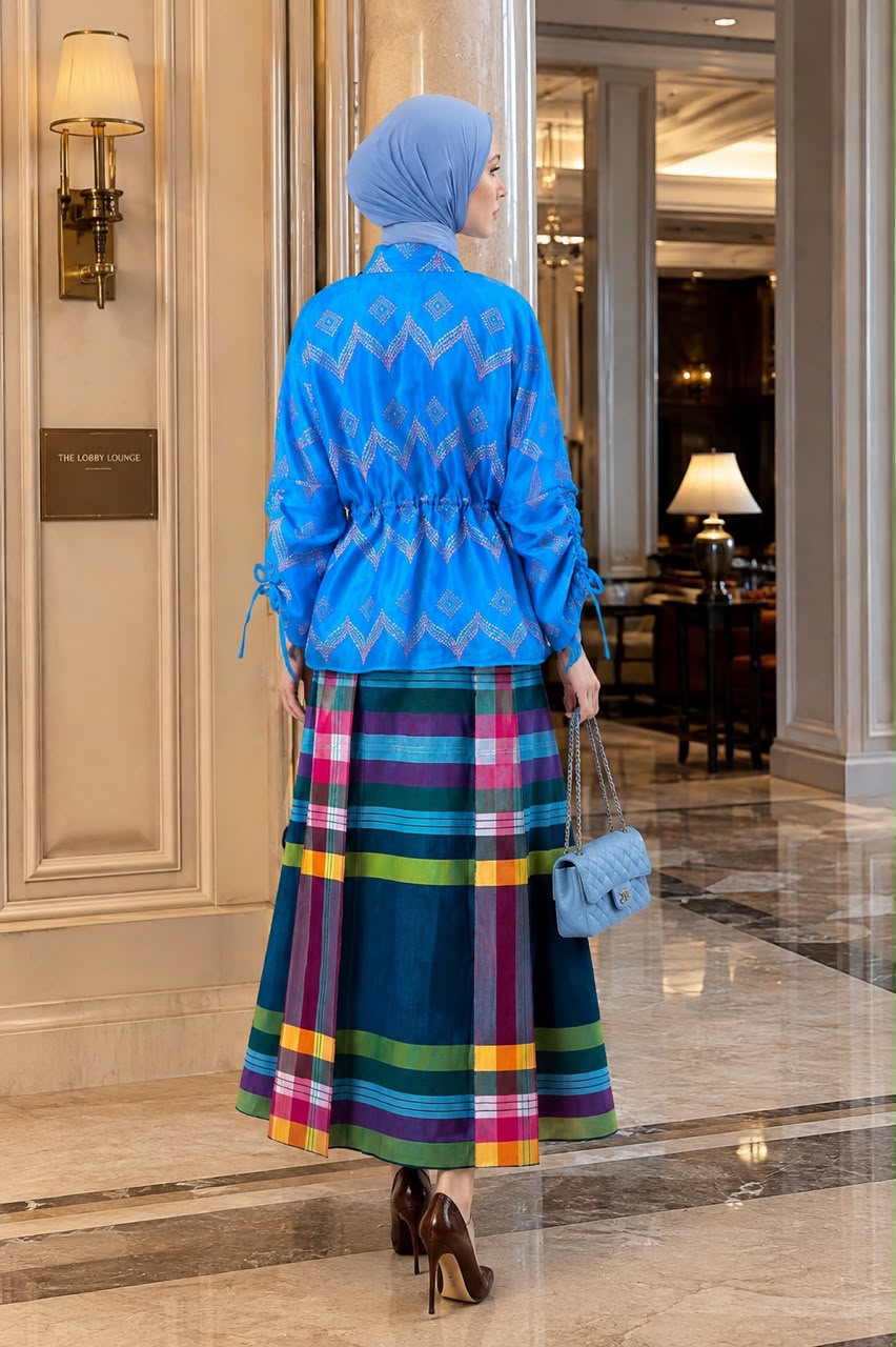 Baju Bodo Crinkle Biru - Gambar 2