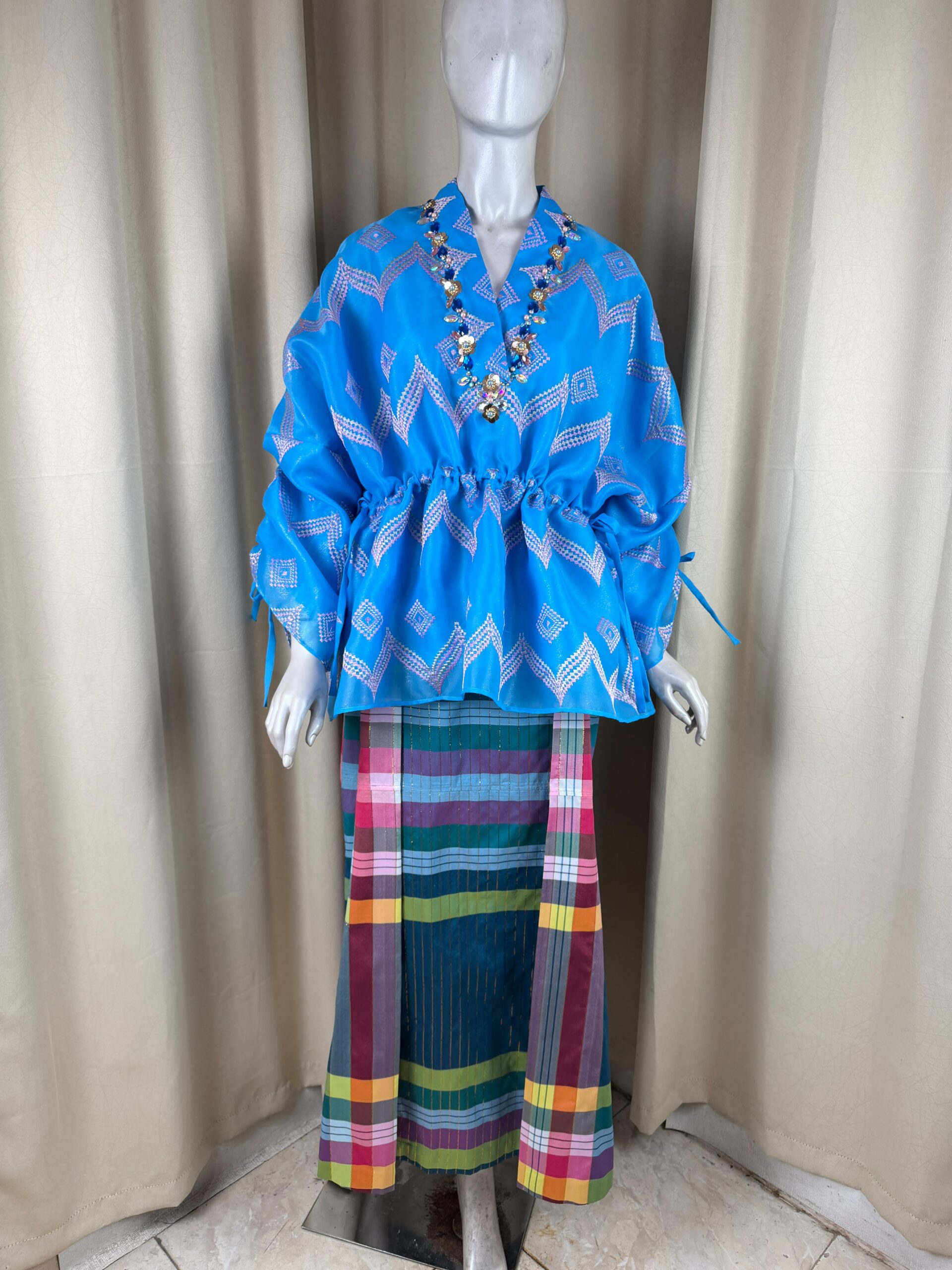 Baju Bodo Crinkle Biru - Gambar 3