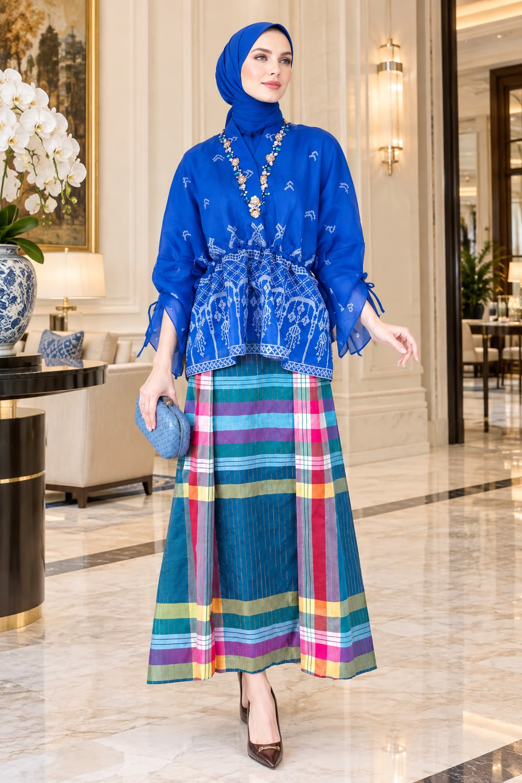 Baju Bodo Crinkle Biru tua