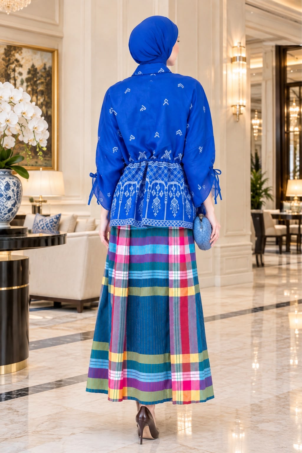 Baju Bodo Crinkle Biru tua - Gambar 2