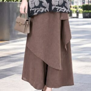 Linea Wrapped Skirt Pants - Rok Celana Tumpuk Kancing Samping Allsize