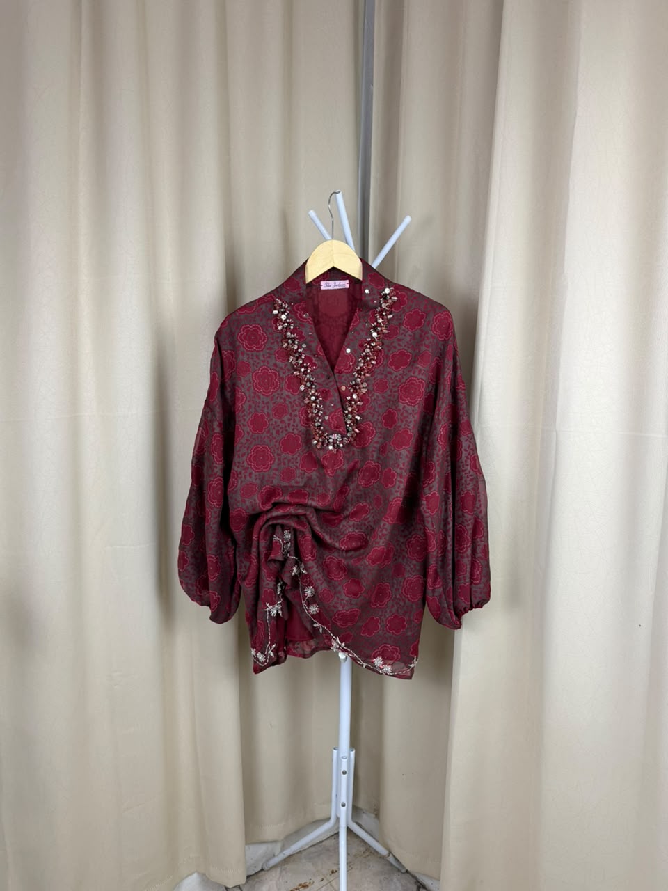 Sari Bodo Chiffon - Garnet Bloom - Gambar 4
