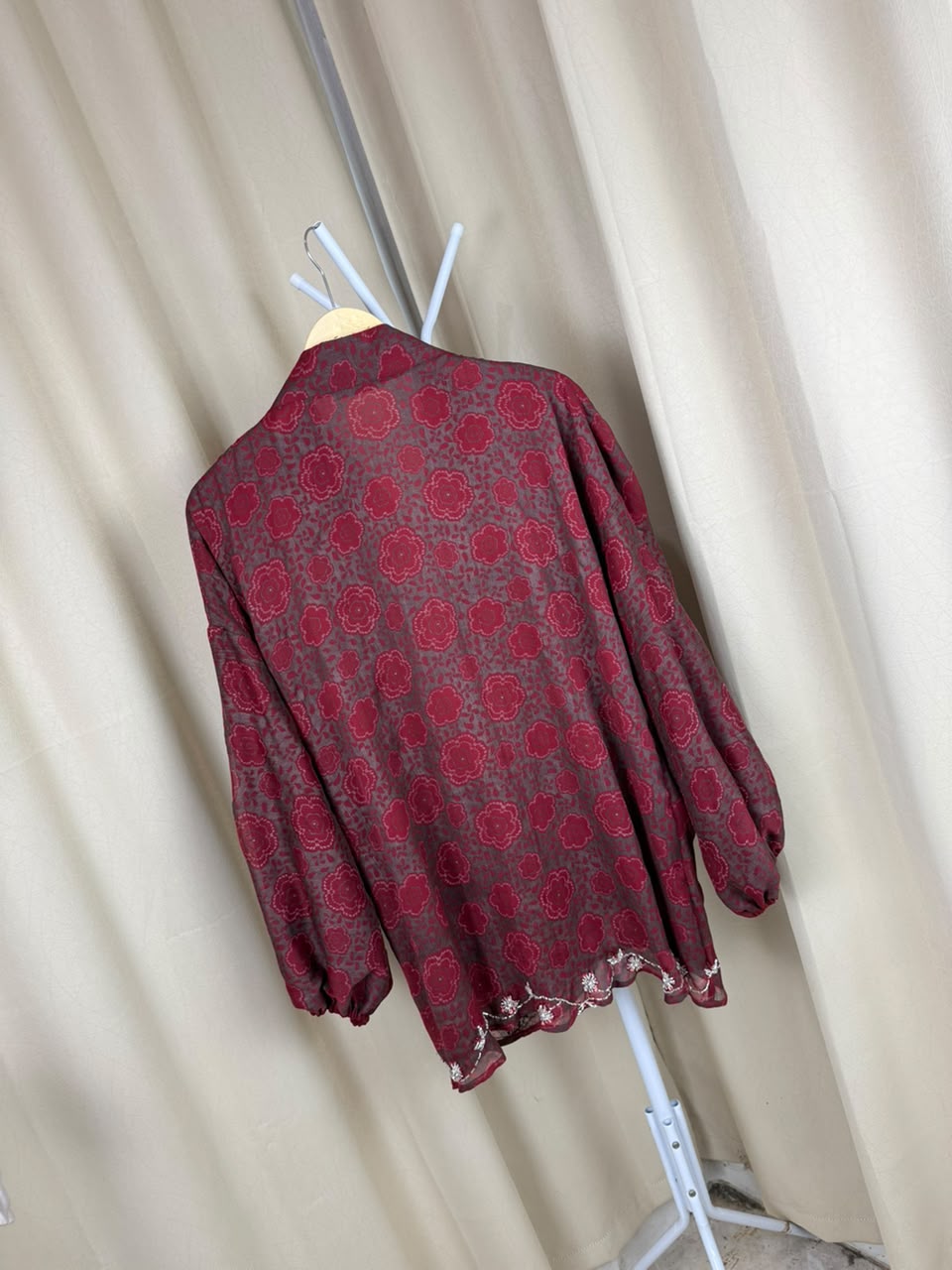 Sari Bodo Chiffon - Garnet Bloom - Gambar 7