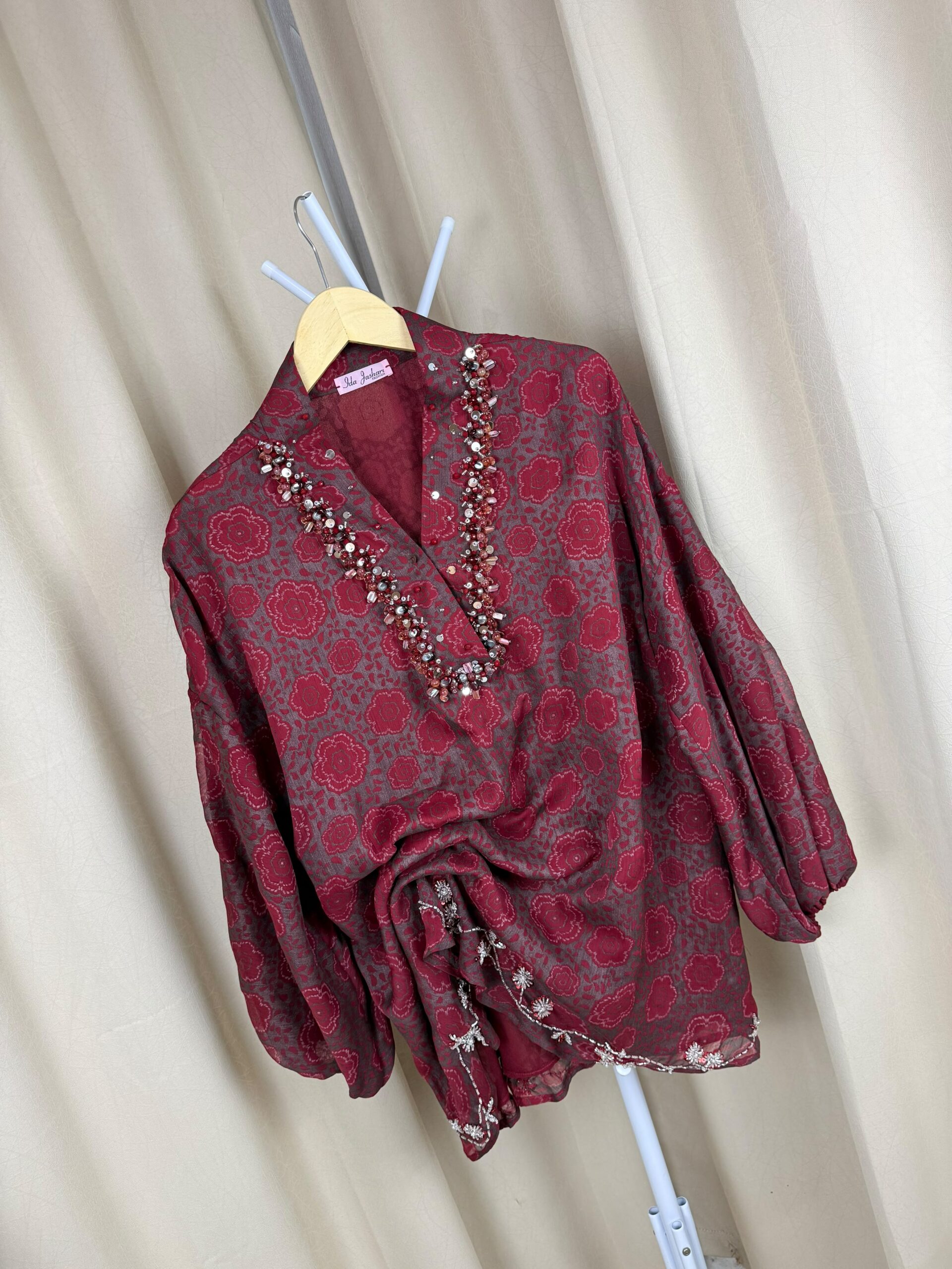 Sari Bodo Chiffon - Garnet Bloom - Gambar 5